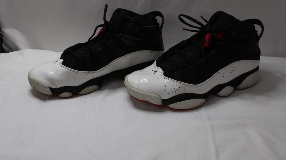 Air Jordan 6 Rings Black White University Red Men's Size 9.5 Sneaker 322992-067